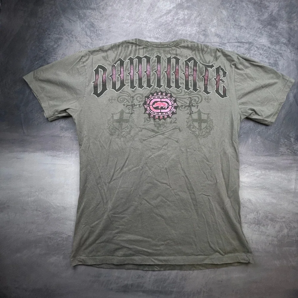 Vintage Ecko Unltd MMA Graphic T-Shirt Grey Pink XL Y2K Skater Boxy Fit 481 - Picture 6 of 8